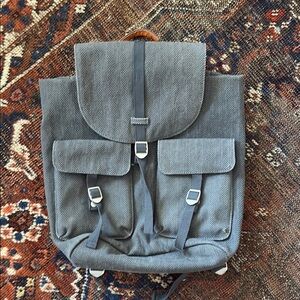 Gray Herringbone universal threads  Backpack